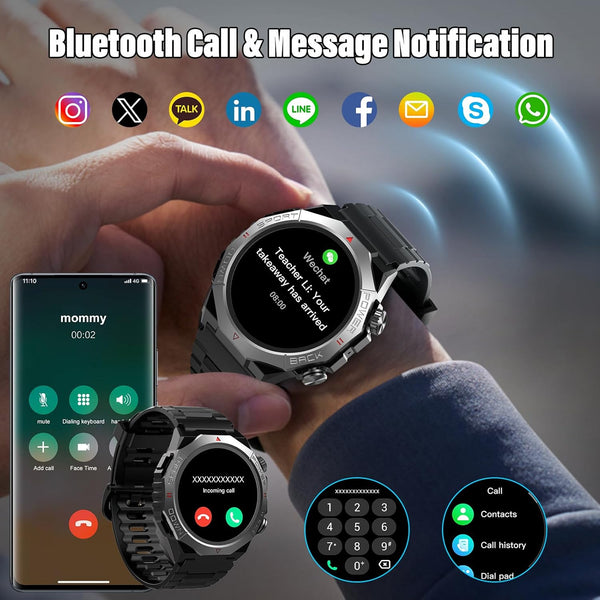 Military Smart Watch for Men Answer/Make Calls, 1.39" HD Fitness Watch with Heart Rate